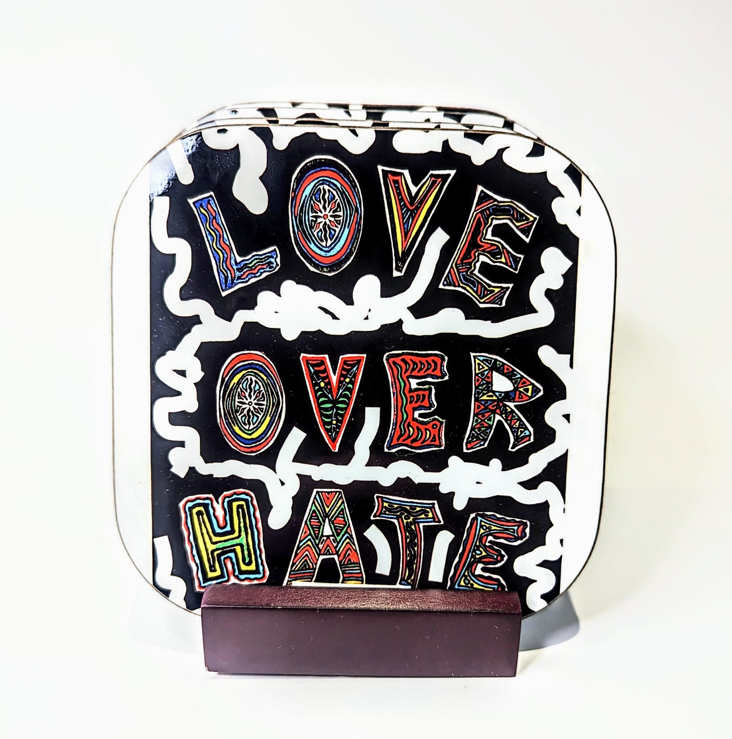 Love Over Hate - Tea Coasters